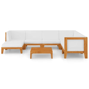 vidaXL Salon de jardin 8 pcs avec coussins Bois d'acacia massif