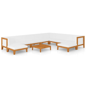 11-tlg. Garten-Lounge-Set mit Kissen Massivholz Akazie