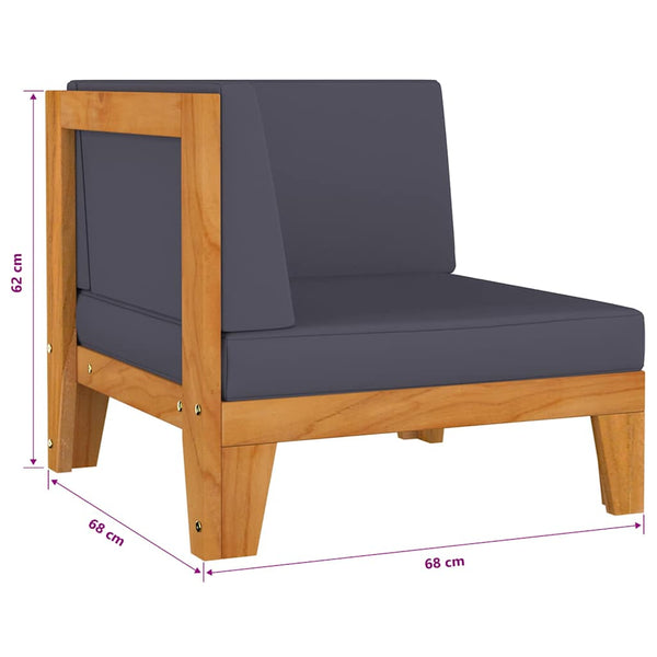 11-tlg. Garten-Lounge-Set mit Kissen Akazie Massivholz
