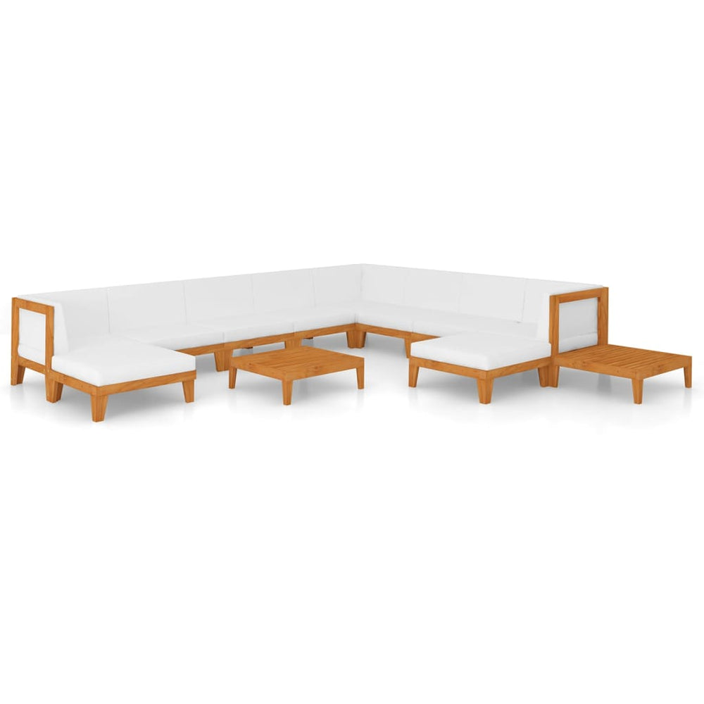 vidaXL Salon de jardin 12 pcs avec coussins bois d'acacia massif