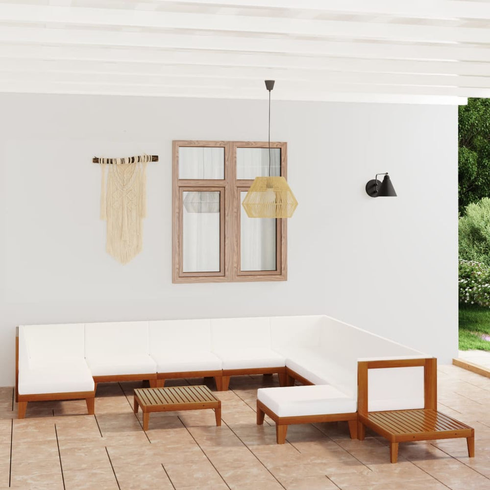 vidaXL Salon de jardin 12 pcs avec coussins bois d'acacia massif
