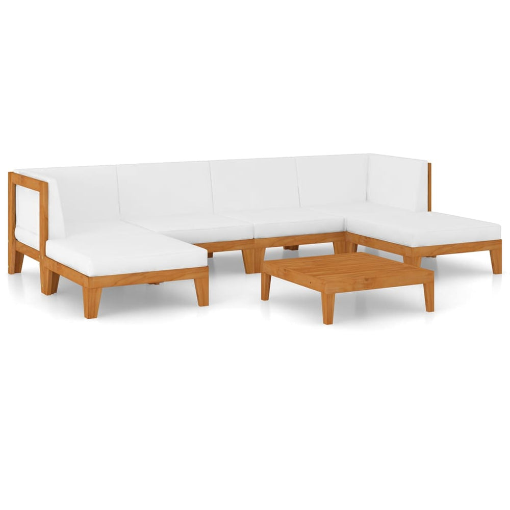 vidaXL Salon de jardin 7 pcs avec coussins, bois d'acacia massif