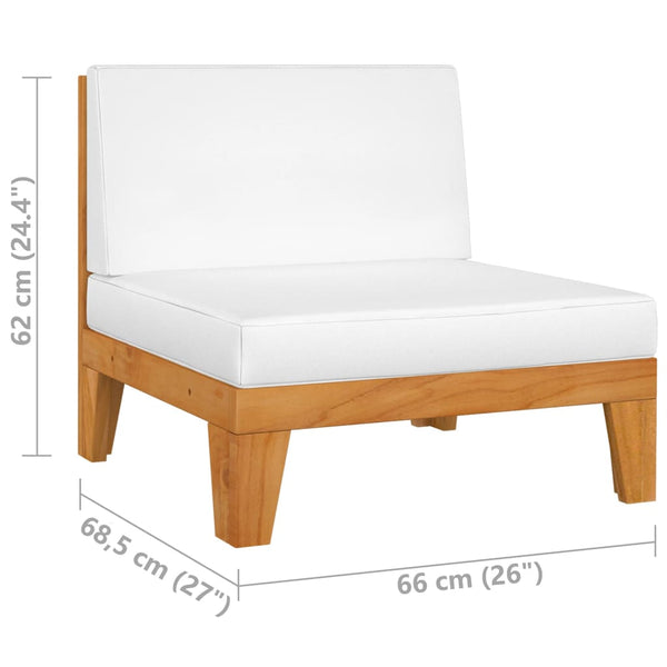 7-tlg. Garten-Lounge-Set mit Kissen Massivholz Akazie