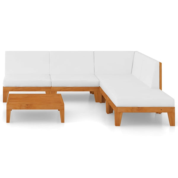 6-tlg. Garten-Lounge-Set mit Kissen Massivholz Akazie