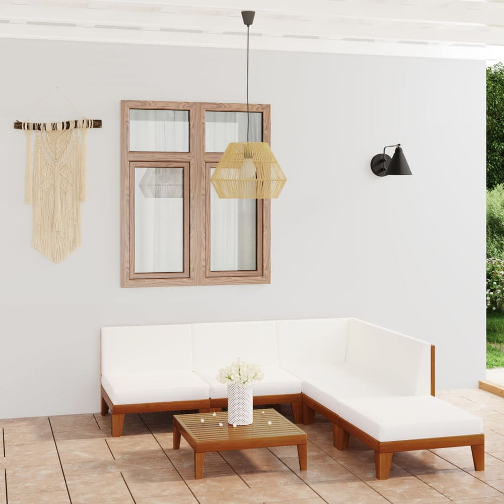 vidaXL Salon de jardin 6 pcs avec coussins Bois d'acacia massif