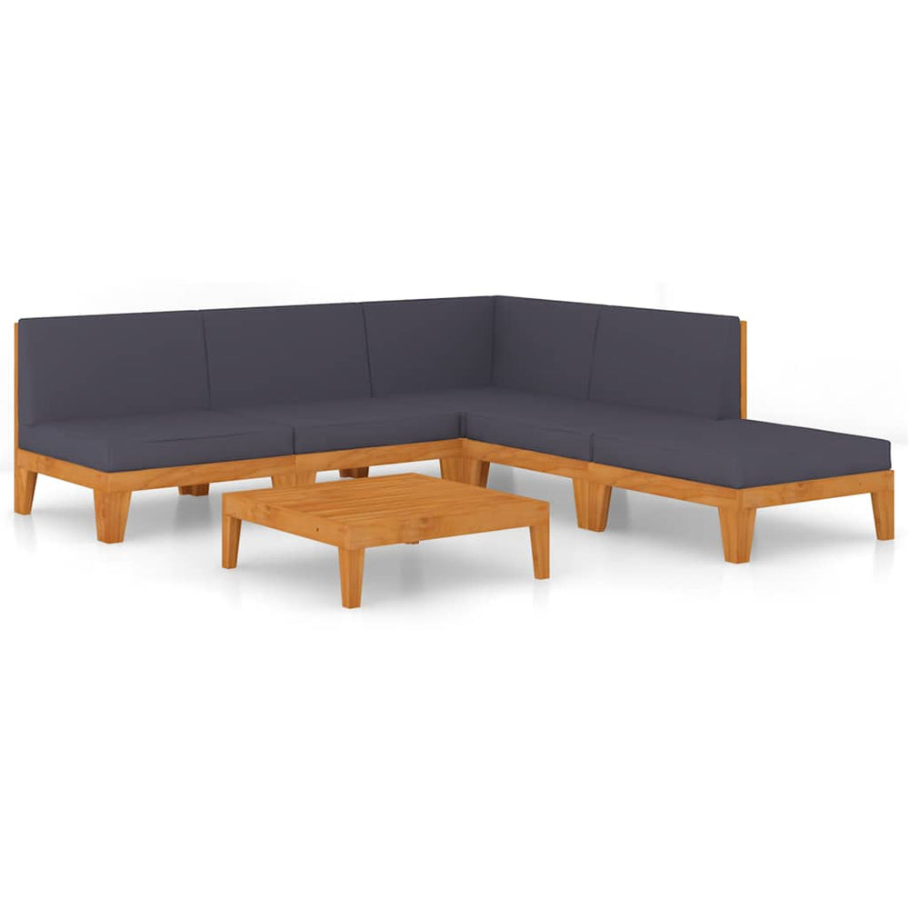 vidaXL Salon de jardin 6 pcs avec coussins Bois d'acacia massif