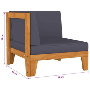 6-tlg. Garten-Lounge-Set mit Kissen Akazie Massivholz
