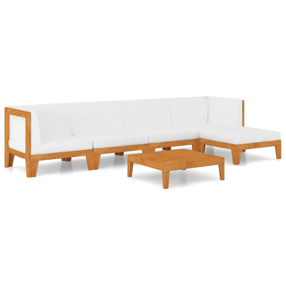 vidaXL Salon de jardin 6 pcs avec coussins Bois d'acacia massif