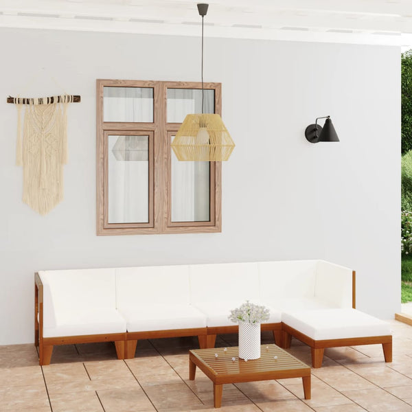 6-tlg. Garten-Lounge-Set mit Kissen Massivholz Akazie