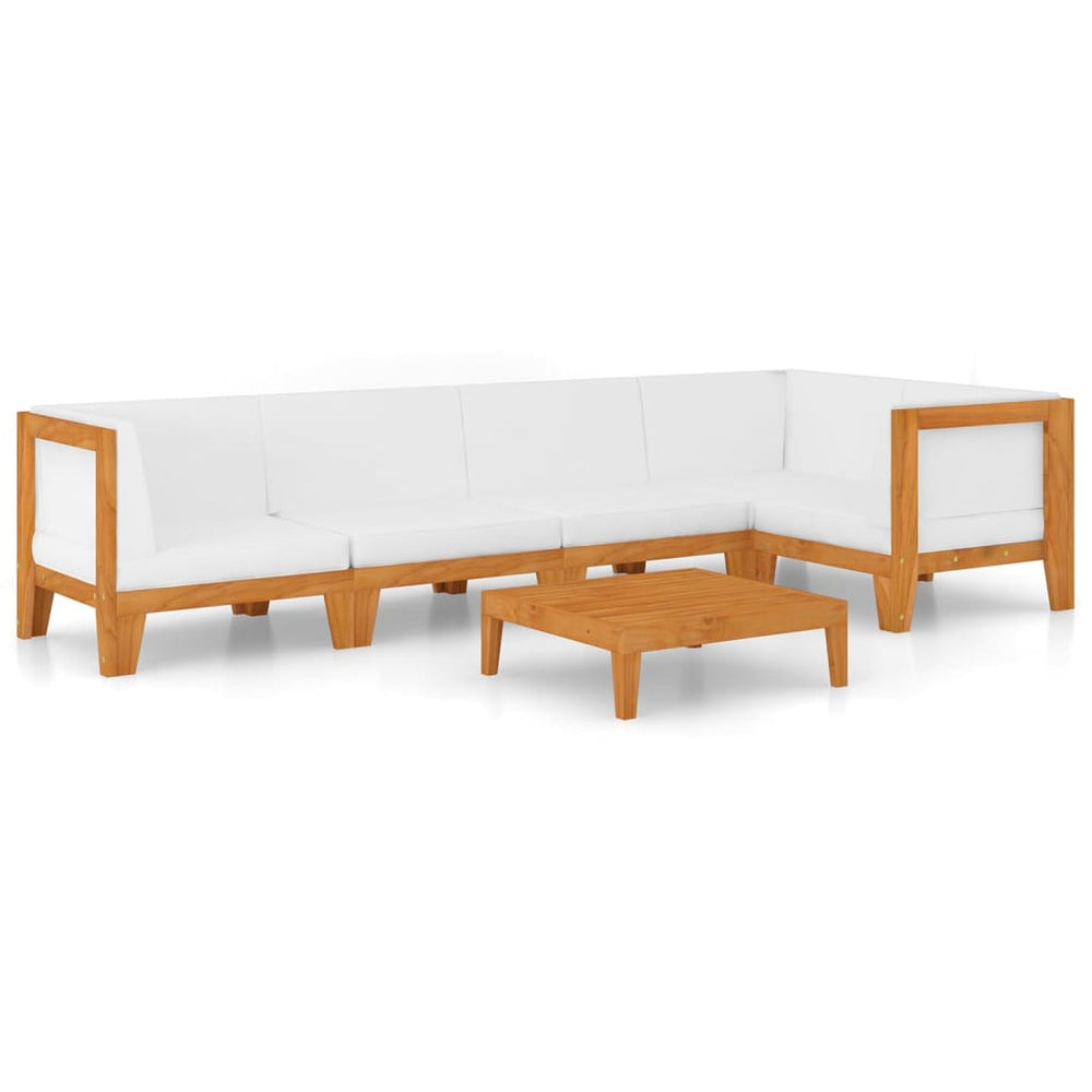 vidaXL Salon de jardin 6 pcs avec coussins Bois d'acacia massif