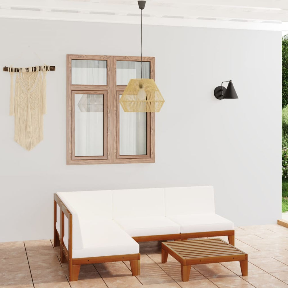 vidaXL Salon de jardin 5 pcs avec coussins Bois d'acacia massif