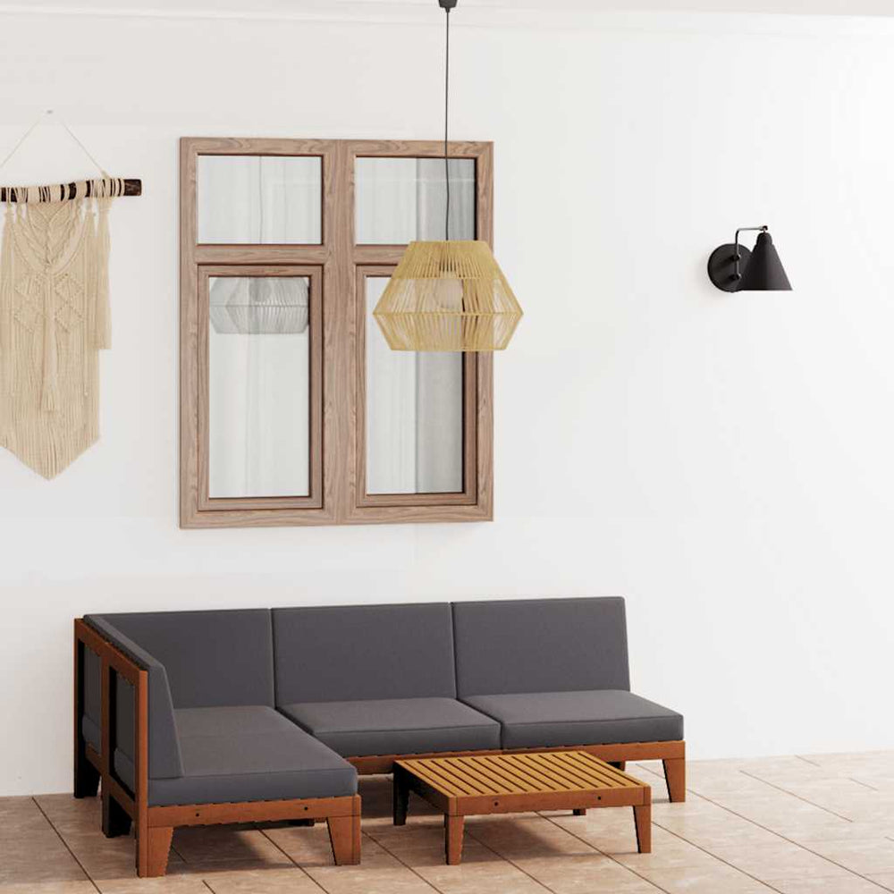 vidaXL Salon de jardin 5 pcs avec coussins Bois d'acacia massif