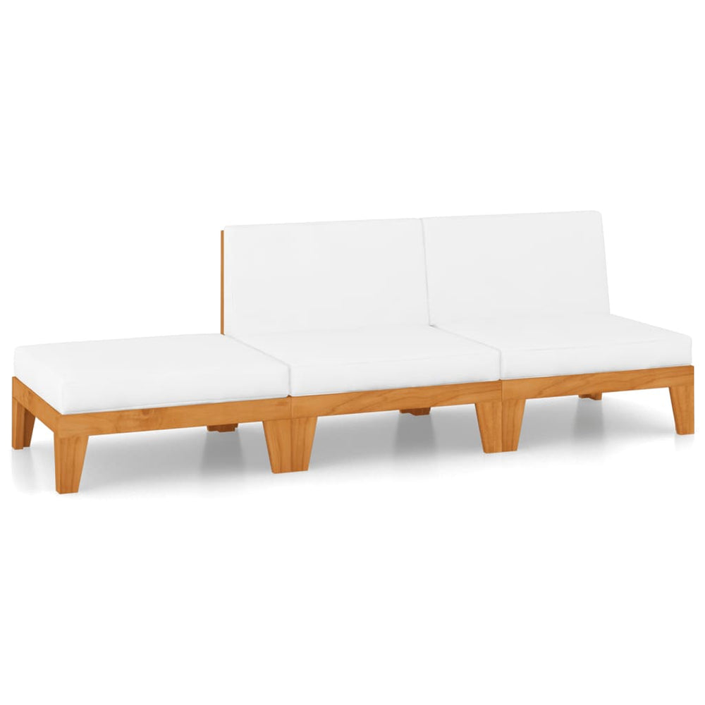 vidaXL Ensemble de salon de jardin 3 pcs avec coussins Bois d'acacia massif
