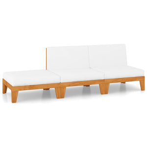 3-tlg. Garten-Lounge-Set mit Kissen Massivholz Akazie