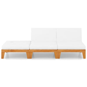 3-tlg. Garten-Lounge-Set mit Kissen Massivholz Akazie