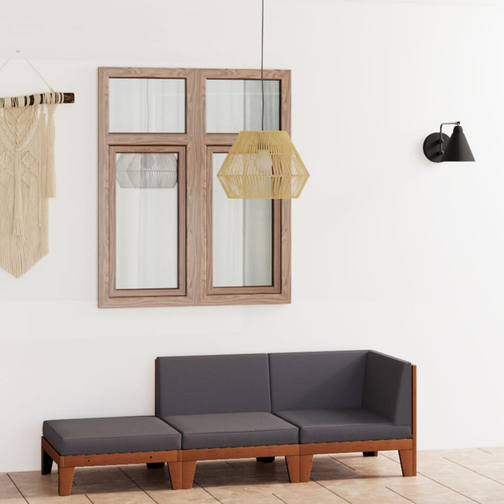 vidaXL Salon de jardin 3 pcs avec coussins Bois d'acacia massif