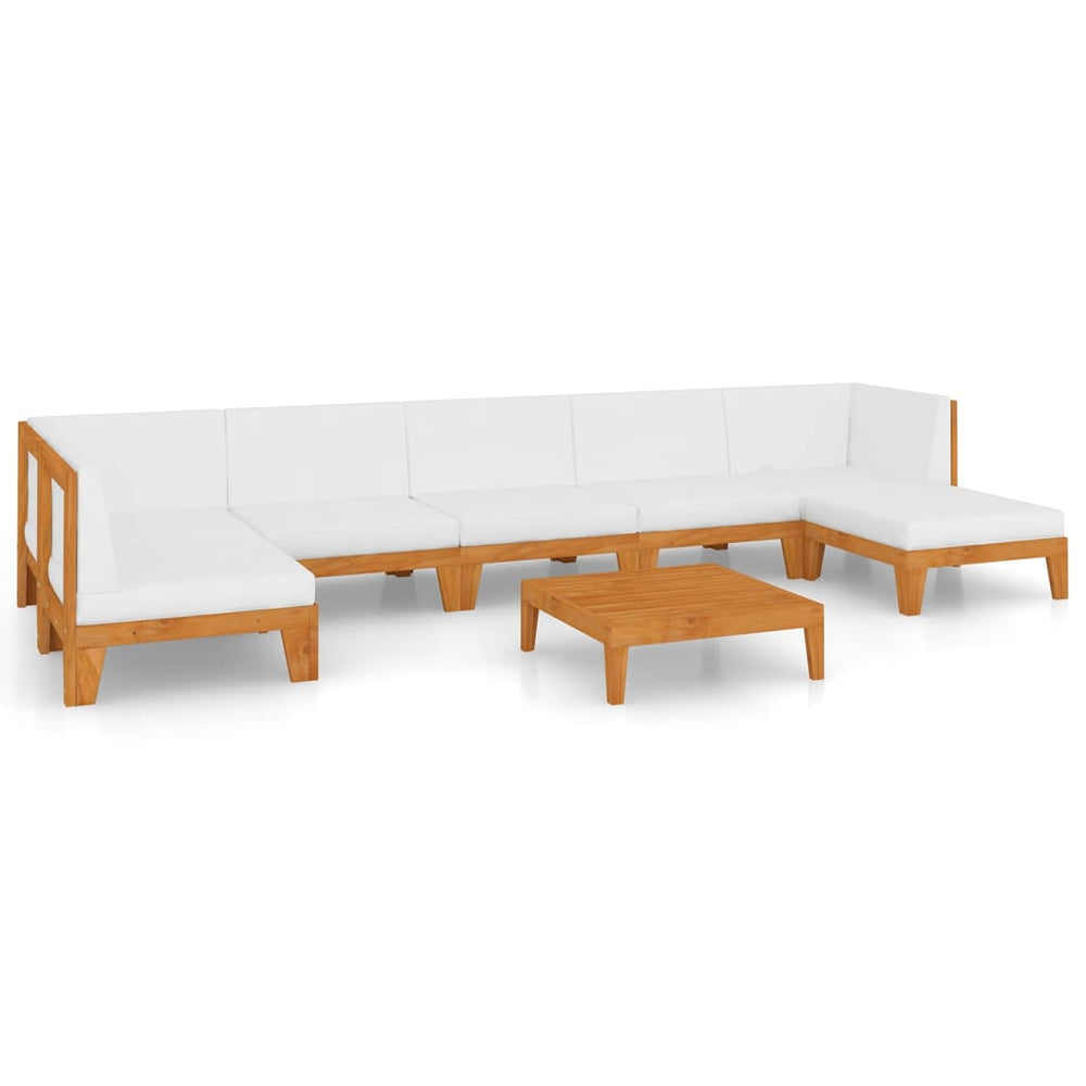 vidaXL Salon de jardin 8 pcs avec coussins Bois d'acacia massif