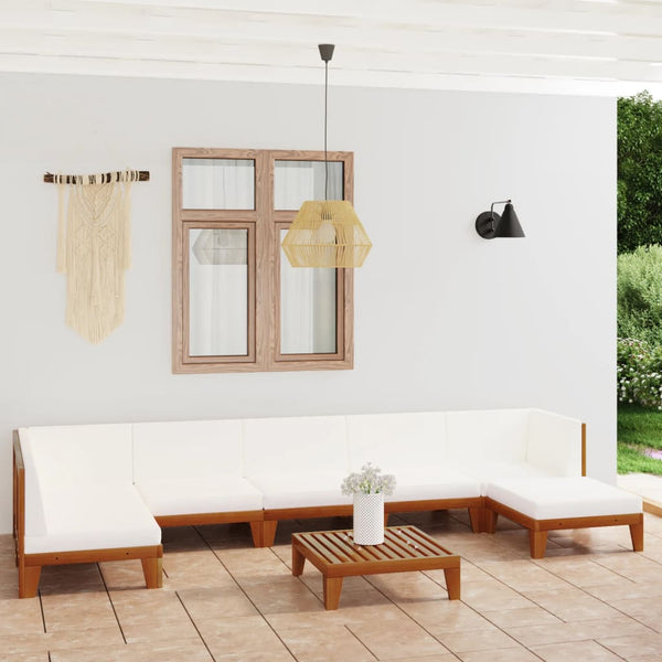 8-tlg. Garten-Lounge-Set mit Kissen Massivholz Akazie
