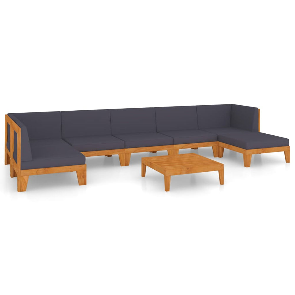 vidaXL Salon de jardin 8 pièces avec coussins, bois d'acacia massif
