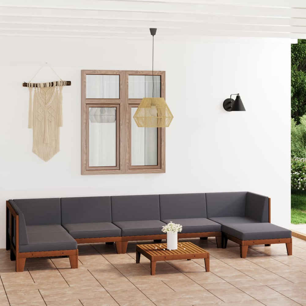 vidaXL Salon de jardin 8 pièces avec coussins, bois d'acacia massif