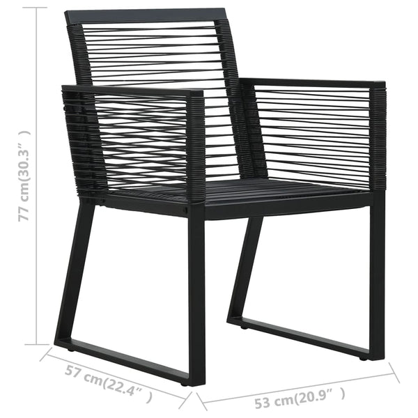 5-tlg. Garten-Essgruppe PVC Rattan Schwarz