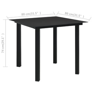 3-tlg. Garten-Essgruppe PVC Rattan Schwarz
