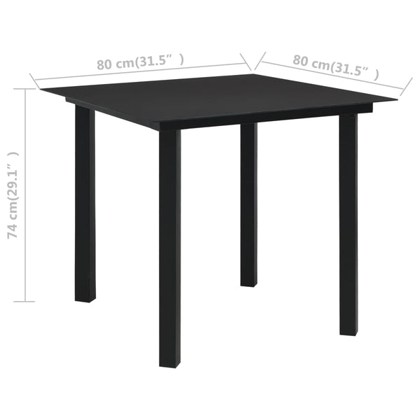 3-tlg. Garten-Essgruppe PVC Rattan Schwarz