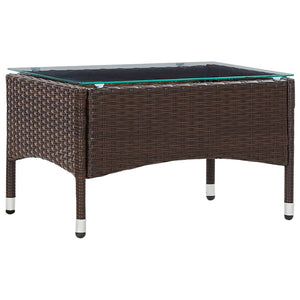 2-tlg. Garten-Lounge-Set mit Auflage Poly Rattan Braun