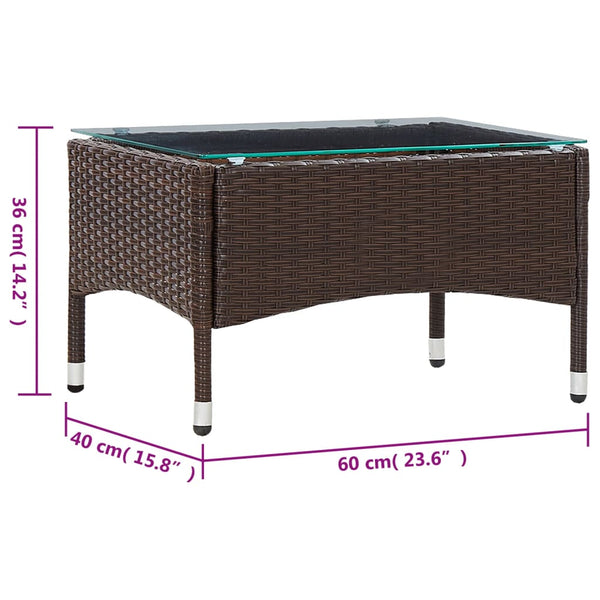 2-tlg. Garten-Lounge-Set mit Auflage Poly Rattan Braun
