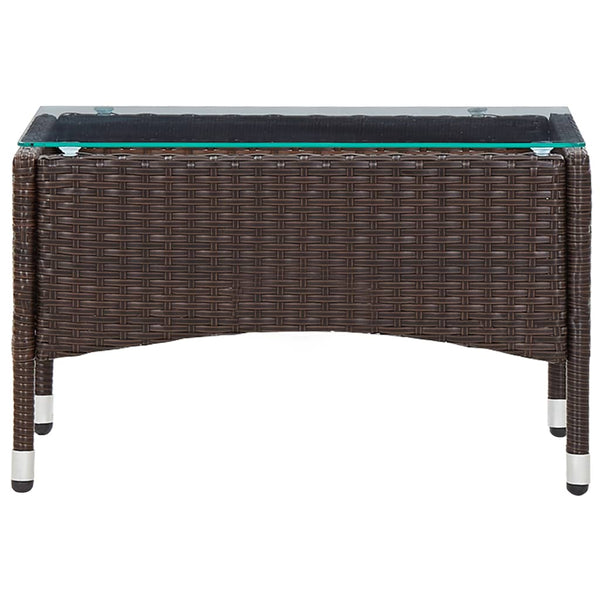 2-tlg. Garten-Lounge-Set mit Auflage Poly Rattan Braun
