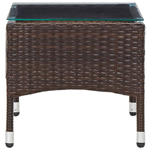 2-tlg. Garten-Lounge-Set mit Auflage Poly Rattan Braun
