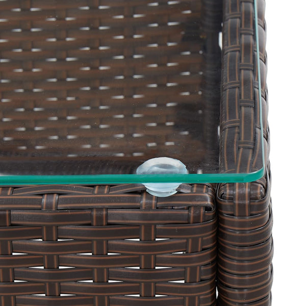 2-tlg. Garten-Lounge-Set mit Auflage Poly Rattan Braun