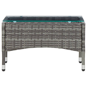 2-tlg. Garten-Lounge-Set mit Auflage Poly Rattan Grau