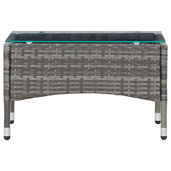 2-tlg. Garten-Lounge-Set mit Auflage Poly Rattan Grau