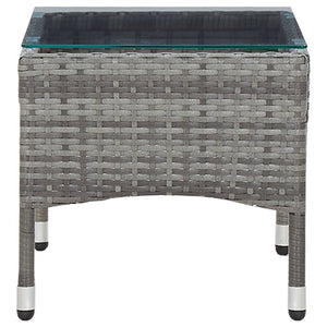 2-tlg. Garten-Lounge-Set mit Auflage Poly Rattan Grau