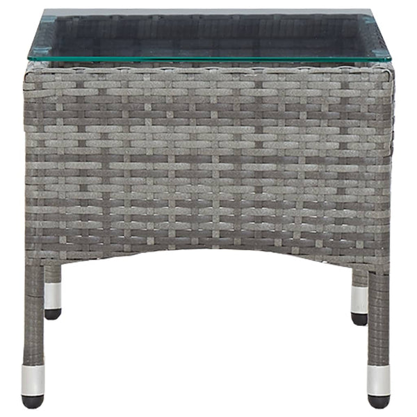2-tlg. Garten-Lounge-Set mit Auflage Poly Rattan Grau