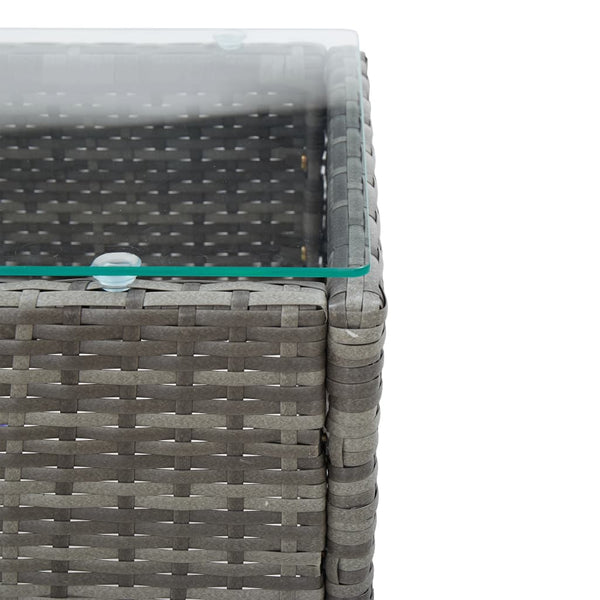 2-tlg. Garten-Lounge-Set mit Auflage Poly Rattan Grau