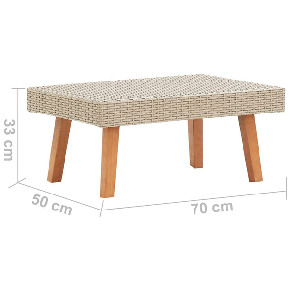 5-tlg. Garten-Lounge-Set mit Auflagen Poly Rattan Beige