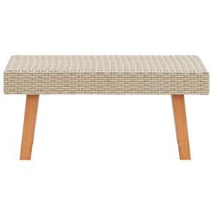 3-tlg. Garten-Lounge-Set mit Auflagen Poly Rattan Beige
