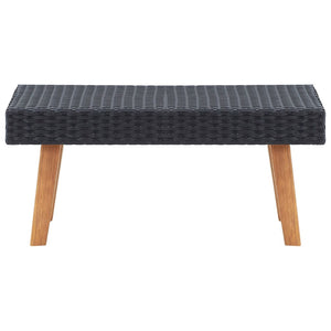 4-tlg. Garten-Lounge-Set mit Auflagen Poly Rattan Schwarz