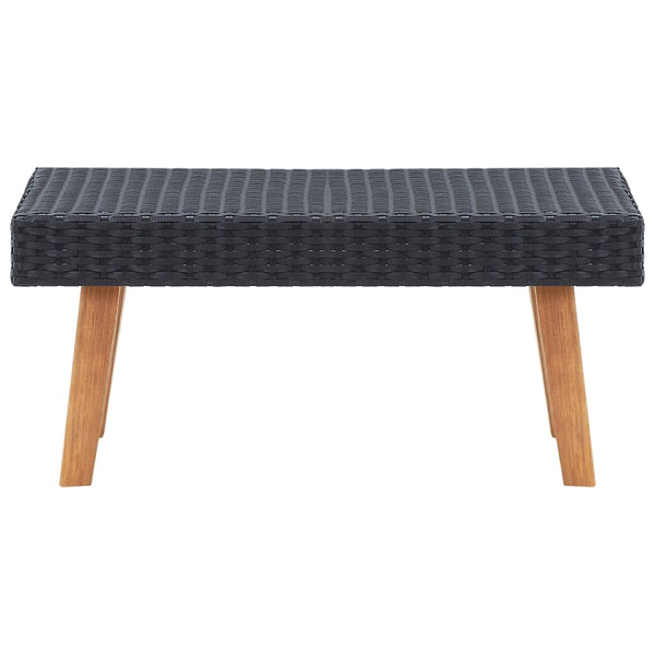 4-tlg. Garten-Lounge-Set mit Auflagen Poly Rattan Schwarz