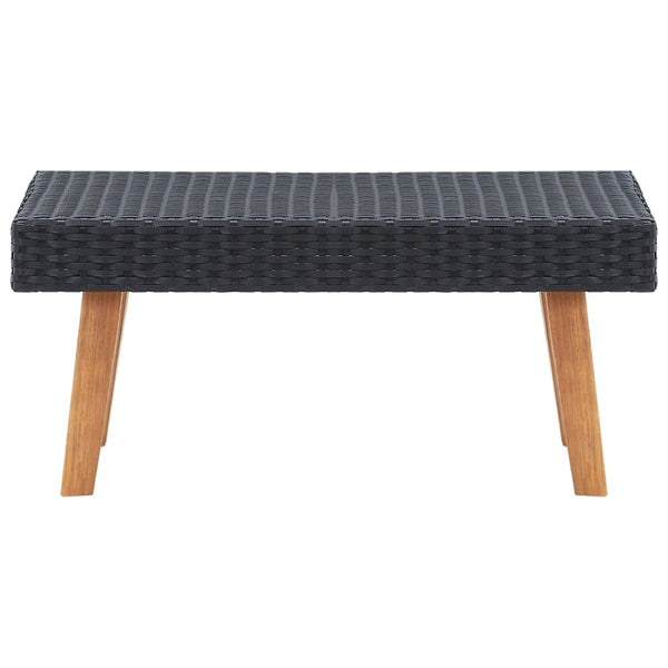 4-tlg. Garten-Lounge-Set mit Auflagen Poly Rattan Schwarz
