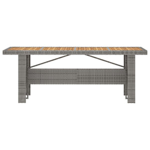 9-tlg. Garten-Essgruppe mit Kissen Poly Rattan Grau