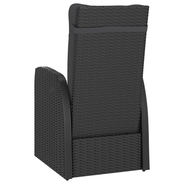 11-tlg. Garten-Essgruppe mit Kissen Poly Rattan Schwarz