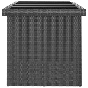 11-tlg. Garten-Essgruppe mit Kissen Poly Rattan Schwarz