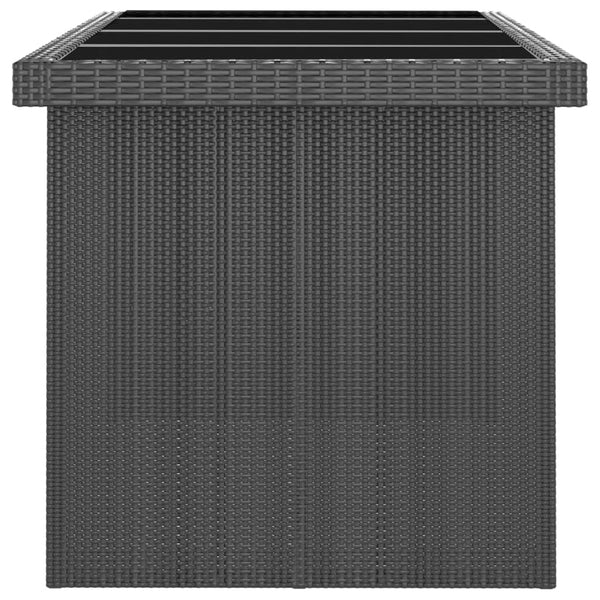 11-tlg. Garten-Essgruppe mit Kissen Poly Rattan Schwarz