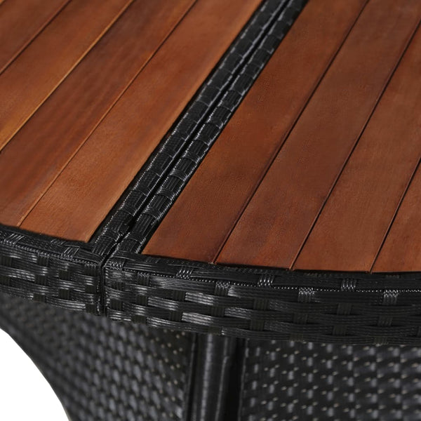 5-tlg. Garten-Essgruppe mit Kissen Poly Rattan Schwarz