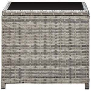 3-tlg. Garten-Lounge-Set mit Kissen Poly Rattan Grau