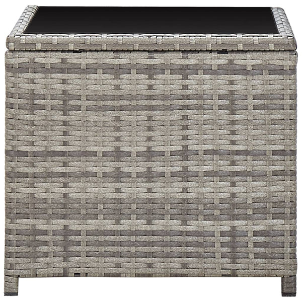 3-tlg. Garten-Lounge-Set mit Kissen Poly Rattan Grau