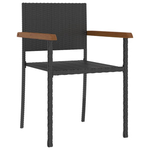 5-tlg. Garten-Essgruppe Poly Rattan Schwarz